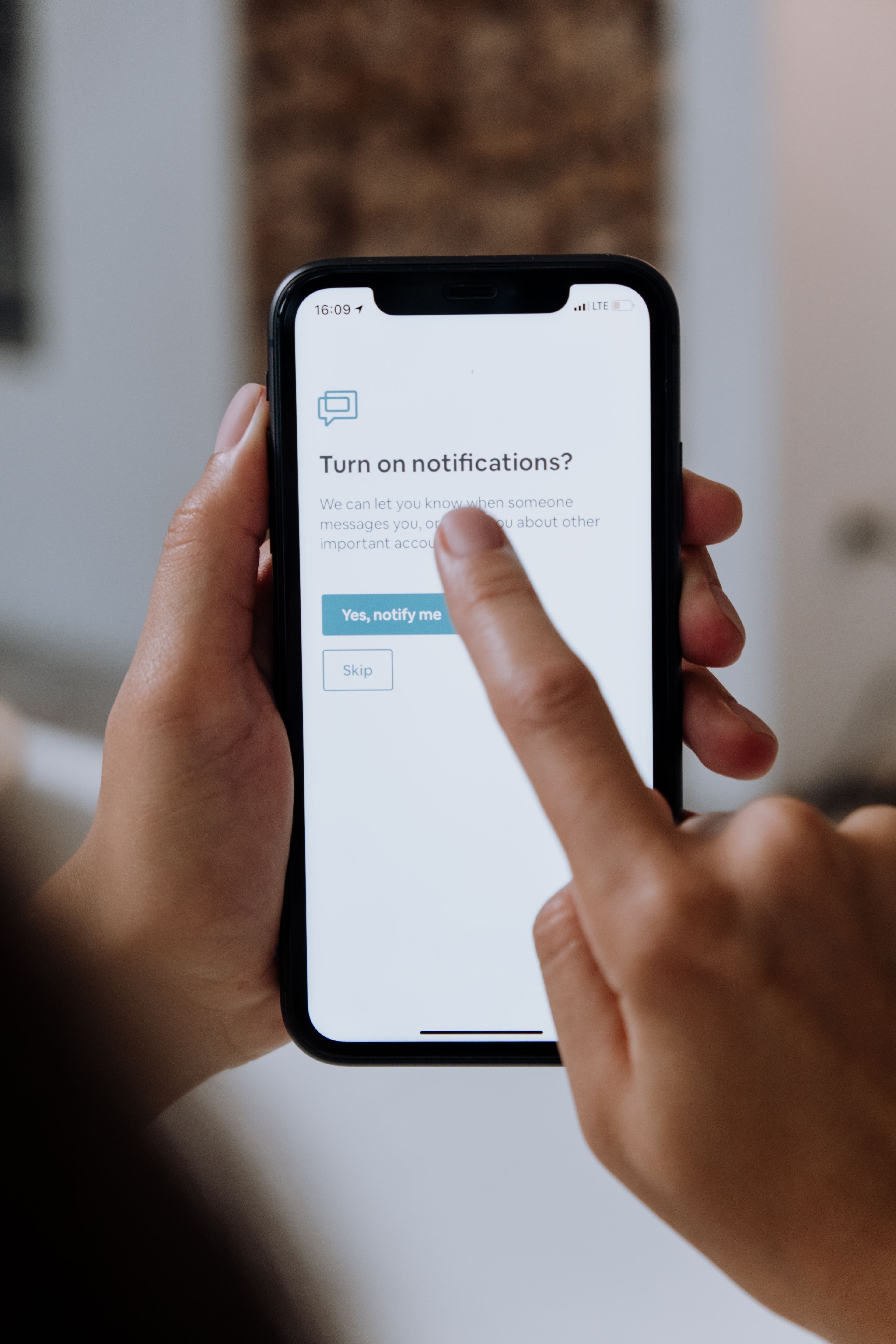 Survey invitation notification displayed on a smartphone