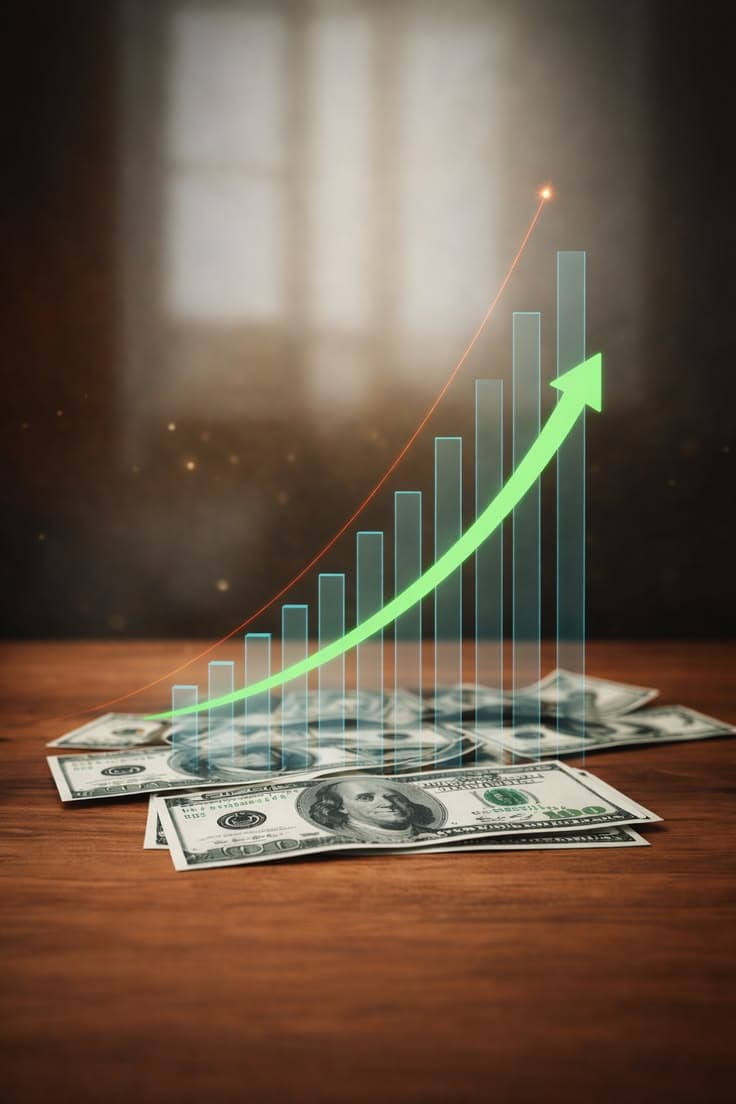 Chart showing survey earnings growth over time